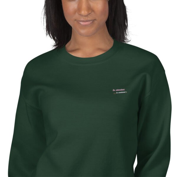 Sweat Unisexe brodé "En attendant le weekend" + impression dos – Image 14