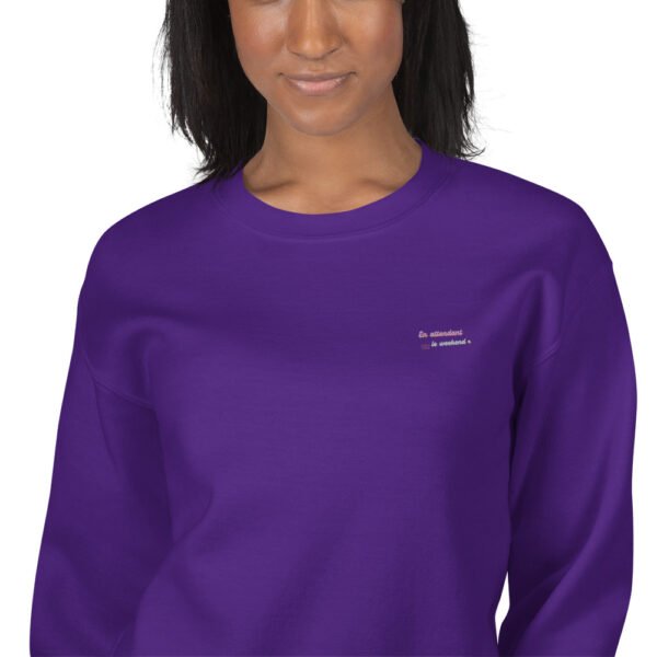 Sweat Unisexe brodé "En attendant le weekend" + impression dos – Image 12