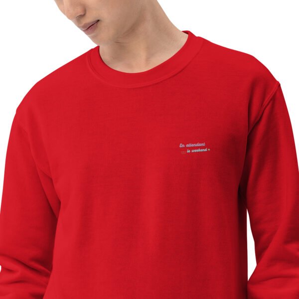 Sweat Unisexe brodé "En attendant le weekend" + impression dos – Image 18