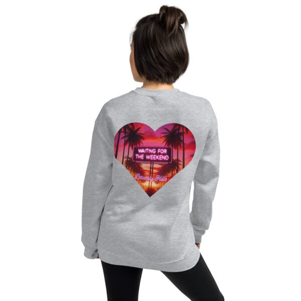 Sweat Unisexe brodé "En attendant le weekend" + impression dos – Image 30