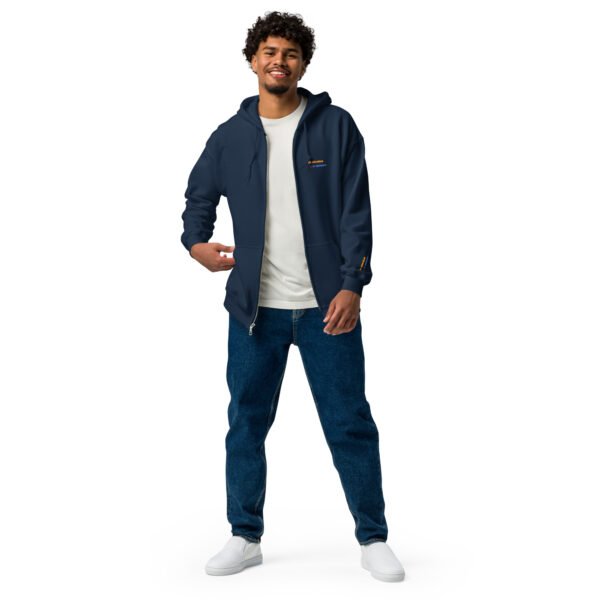 Sweat à capuche épais brodé zippé « En attendant le weekend » + dos – Image 7