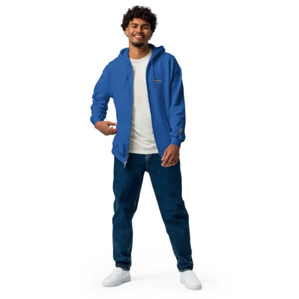 Sweat à capuche épais brodé zippé « En attendant le weekend » + dos – Image 4