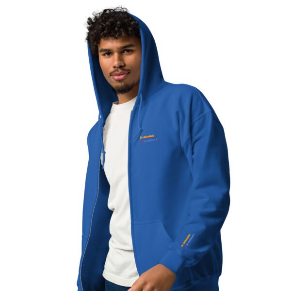 Sweat à capuche épais brodé zippé « En attendant le weekend »