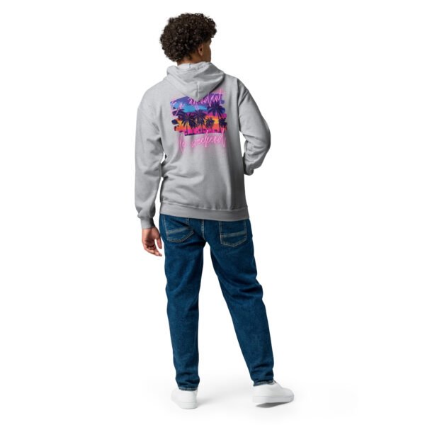 Sweat à capuche épais brodé zippé « En attendant le weekend » + dos – Image 14