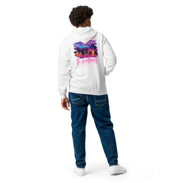 Sweat à capuche épais brodé zippé « En attendant le weekend » + dos – Image 17