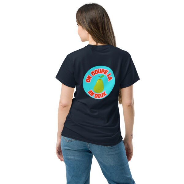 T-shirt classique brodé « En attendant le weekend » + impression dos