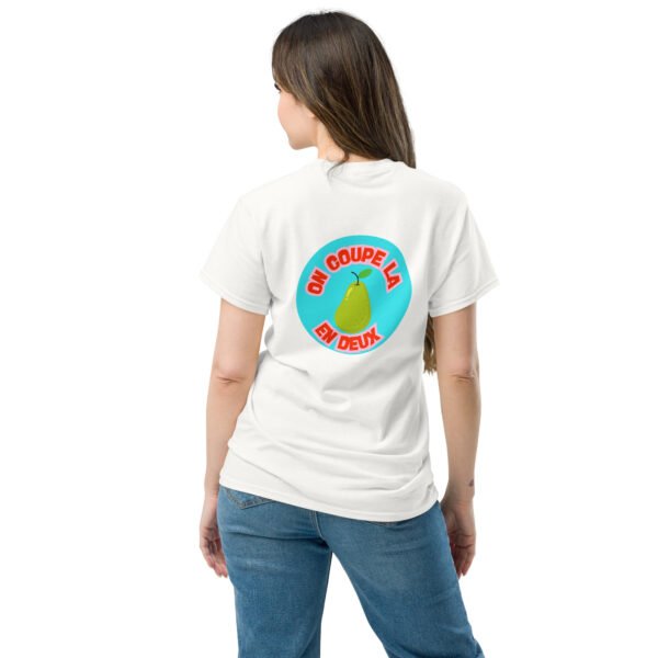 T-shirt classique brodé « En attendant le weekend » + impression dos – Image 6