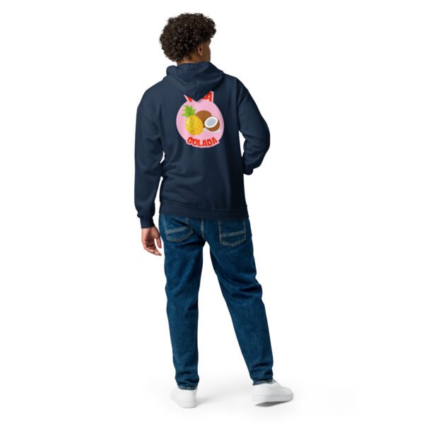 Sweat à capuche zippé brodé « En attendant le weekend » + impression dos – Image 11