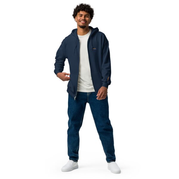 Sweat à capuche zippé brodé « En attendant le weekend » + impression dos – Image 10