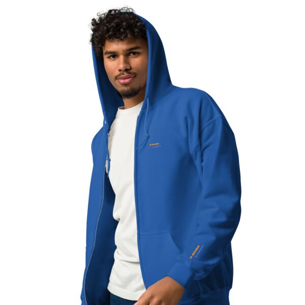 Sweat à capuche zippé brodé « En attendant le weekend » + impression dos – Image 15