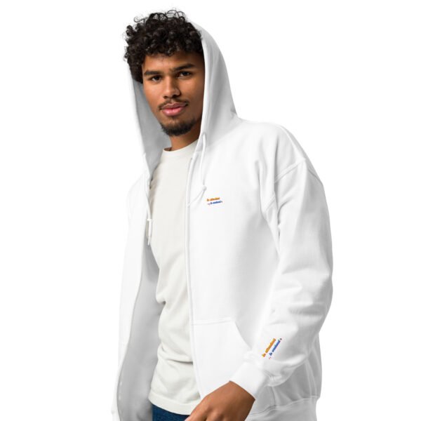 Sweat à capuche zippé brodé « En attendant le weekend » + impression dos – Image 18