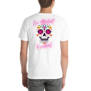 T-shirt unisexe brodé « En attendant le weekend » imprimé dos